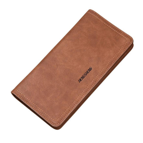 hengsheng wallet men luxury brand wallets 2017 Long Bifold Business Leather Wallet Money Card Holder Bag dompet kulit pria#7M